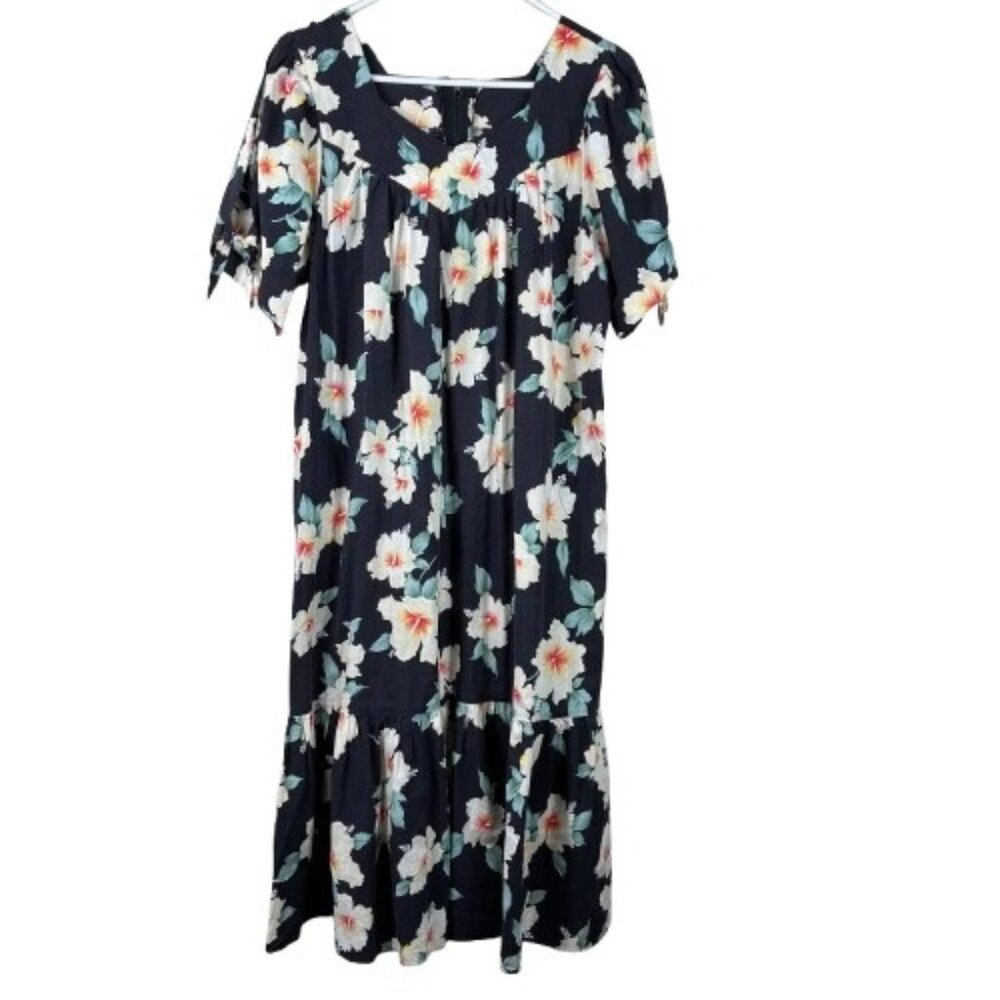 VTG 60s/70s Malihini Hawaii Floral Hawaiian Dress Size Small Coastal